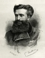 Portret dr Gustawa Lebona (1841-1931). Grawer G. Vuillier, ilustrujący historię La Syria d