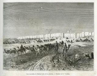 Mury Meshed Ali (Ali Ibn Abi Talib, zmarł w 661, kuzyn, uczeń i zięć Mahometa (570-632)) znajdują się w meczecie w Nadżafie (Irak), a peleryny zbierają się, aby uczcić pierwsze i ojciec wszystkich imamów. Grawerowanie przez G.Vuillier, do il