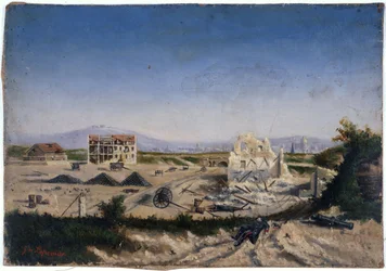 Le Fort de Vanves, podczas wojny w 1870 r., ok. 1870 r. (olej na płótnie)