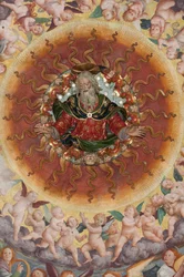 Fragment Wniebowzięcia Najświętszej Maryi Panny, zwany „Chór aniołów grających muzykę”, Kopuła transeptu, z 1534 r. (fresk)