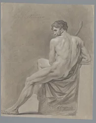 Siedzący akt męski, widziany z tyłu (2. nagroda 1786)