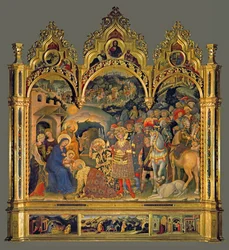Pokłon Trzech Króli (tempera na drewnie)