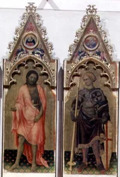 Dwaj święci z poliptyku Quaratesi: św. Jan Chrzciciel i św. Jerzy 1425 (tempera na desce) (detal z 53943, patrz też 85684)