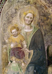 Detal dziewicy i dziecka (Fresco