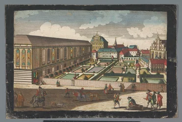 Widok na Pałac Królewski i Klasztor Braci Mniejszych Kapucynów we Wrocławiu Das Könige Palatium, samt dem Capuciner und Minoritten Closter zu Breslau (tytuł na obiekcie)