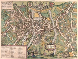 Bambergen, Niemcy - w "Civitates Orbis Terrarum" Georga Brauna, Kolonia 1617 r.