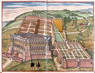 Caprarola i ogrody, Włochy - w "Civitates Orbis Terrarum" Georga Brauna, Kolonia 1617 r.