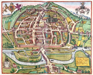 Exter, Anglia - w "Civitates Orbis Terrarum" Georga Brauna, Kolonia 1617 r.