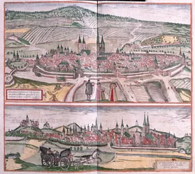 Halberstadt i Quedlinburg, Niemcy - w "Civitates Orbis Terrarum" Georga Brauna, Kolonia 1617 r.