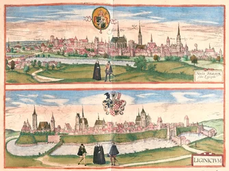 Nysa - Legnica, Polska - w "Civitates Orbis Terrarum" Georga Brauna, Kolonia 1617 r.