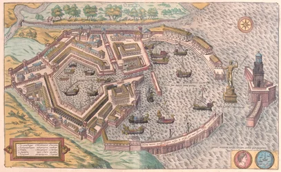 Ostia, Włochy - w "Civitates Orbis Terrarum" Georga Brauna, Kolonia 1617 r.