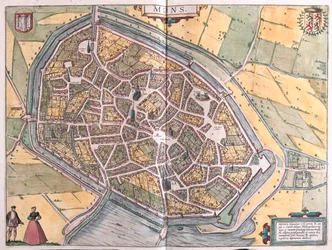 Ruen, Nimes i Bordeaux, Francja - w "Civitates Orbis Terrarum" Georga Brauna, Kolonia 1617 r.