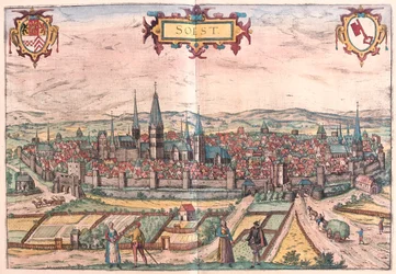 Soest, Niemcy - w "Civitates Orbis Terrarum" Georga Brauna, Kolonia 1617 r.