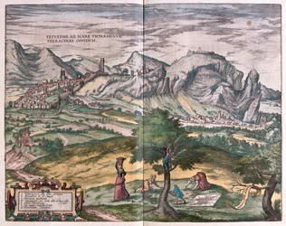 Terracina, Włochy - w "Civitates Orbis Terrarum" Georga Brauna, Kolonia 1617 r.