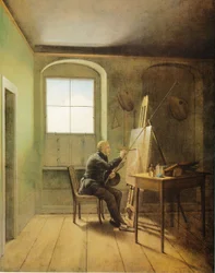 Niemcy: Caspar David Friedrich w swojej pracowni Caspar David Friedrich w swojej pracowni (1811)