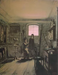Der Maler Gerhard von Kügelgen in seinem Atelier Malarz Gerhard von Kügelgen w swojej pracowni