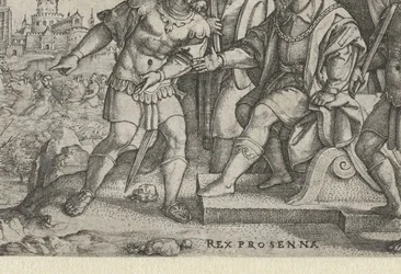 Porsenna słyszy, że Cloelia uciekła Rex Prosenna Cloelia (tytuł na obiekcie) Opowieści z wczesnej historii rzymskiej (tytuł serii)