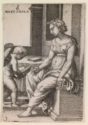 Retoryka, z serii "Sztuki wyzwolone", ok. 1541 (rycina)
