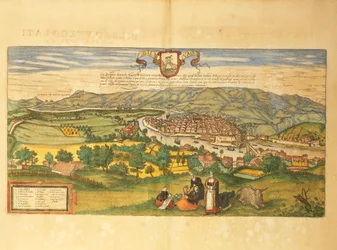 Mapa Bilbao z II wojny światowej autorstwa Georga Braun