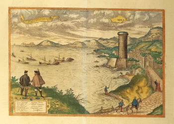Mapa Mola di Bari, region Apulia z Miast Świata autorstwa Georga Braun