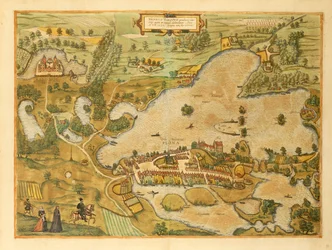 Mapa Plon z miast świata autorstwa Georga Braun