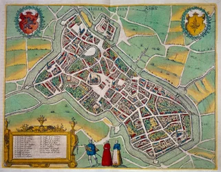 Mapa miasta Lille z „Civitates Orbis Terrarum” Georga Brauna (1541-1622) i Fransa Hogenberga (1535-1590) ok. 1572-1617. Paryż, B.N.