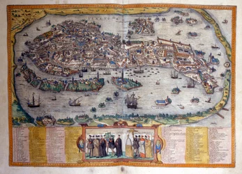 Widok Wenecji z Atlasu „Civitates Orbis Terrarum” Brauna i Hogenberga