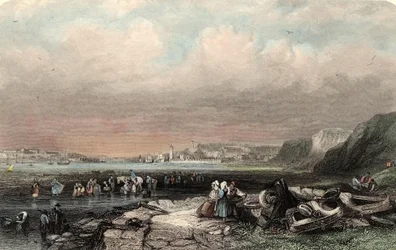 Wejście do Shields Harbour, grawerowane przez W. Finden