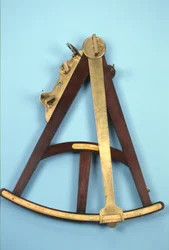 18-calowy kwadrant lub oktant Hadleya, ok. 1760 (drewno, mosiądz i szkło)