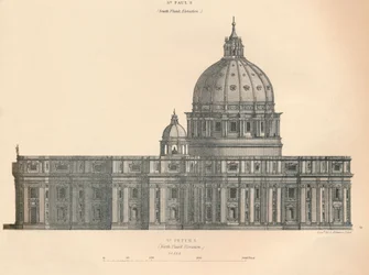 St Peters - elewacja północna flanka, 1889 r.