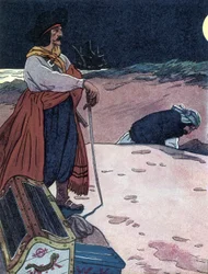 Skarb jest zakopany Ilustracja z „Księgi piratów chłopców”” George