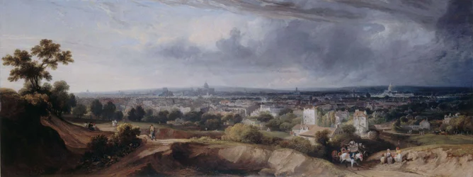 Paryż widziany ze wzgórz Montmartre, 1822.
