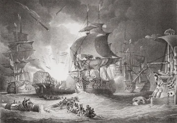 Bitwa nad Nilem, 1 sierpnia 1798, z „Illustrations of English and Scottish History” Tom II