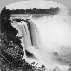 Wodospad Horseshoe widziany z Koziej Wyspy, Wodospad Niagara, początek XX wieku.