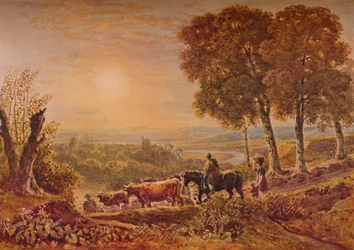 „Zachód słońca z bydłem”, 1841.