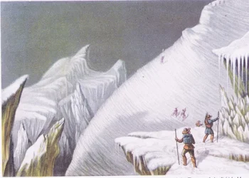 Etapy wejścia na Mont Blanc, z książki „British Adventure” wydanej przez Collins, 1947