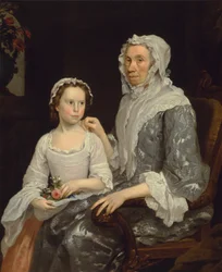 Portret starszej pani i dziewczynki