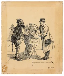 Sprzedawca uliczny, c.1895 (tusz na papierze)