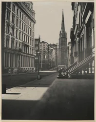 Wall Street, Manhattan (srebrny nadruk żelatynowy)