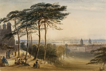 Greenwich ze Wzgórza Obserwacyjnego, ok. 1850 r. (akwarela)
