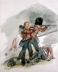 Ostatni bastion dwóch gwardzistów w bitwie, 1854 ok