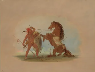 Wojownik Pawnee poświęcający swojego ulubionego konia, 18611869.