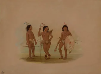 Wódz Puelchee i dwóch młodych wojowników, 18541869.