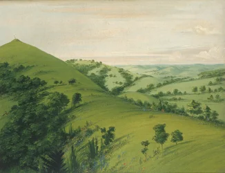 Grób Kosa, widok z tyłu, prerie emaliowane kwiatami, 1832.