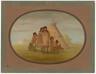 Comanche Chiefs Children i Wigwam