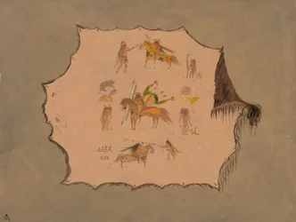 Faksymile szaty lekarza Pawnee z fantastycznymi profesjonalnymi wzorami, 18611869.