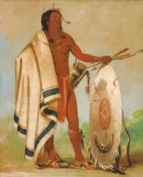 Kotz-a-tó-ah, wędzona tarcza, zasłużony wojownik, 1834.