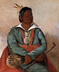 Mó-sho-la-túb-bee, ten, który zabija i zabija, wódz plemienia, 1834.