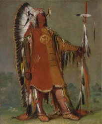 Mah-to-tóh-pa, Cztery Niedźwiedzie, Drugi Szef, w pełnym stroju, 1832.