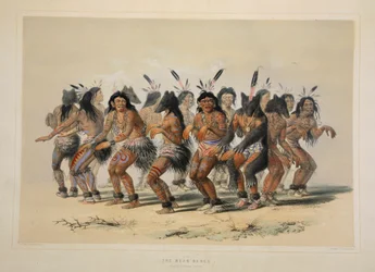 Taniec Niedźwiedzia, wyd. 1845 kolorowa litografia.